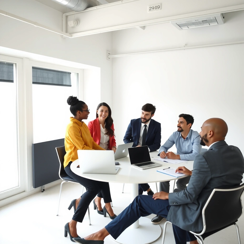 LeadNestX consultation meeting with clients in modern office space