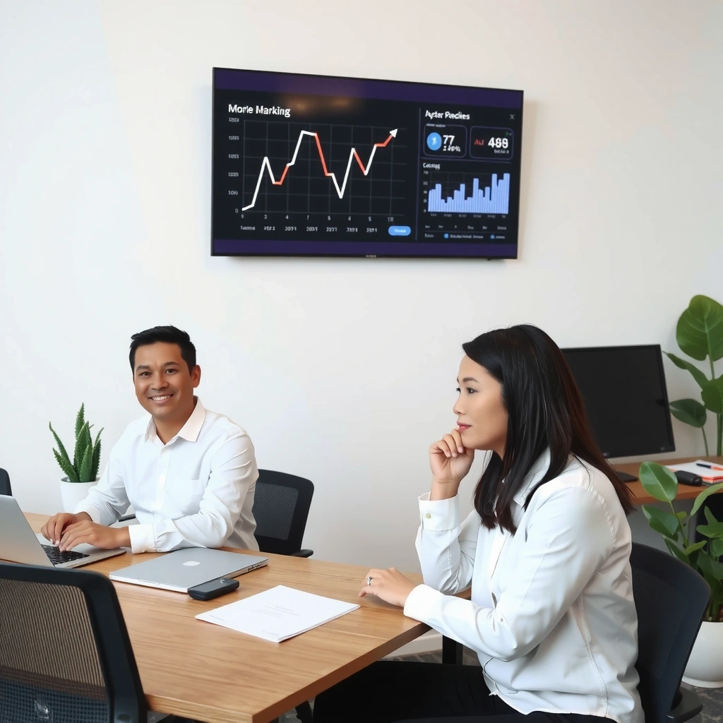 Professional marketing team at work